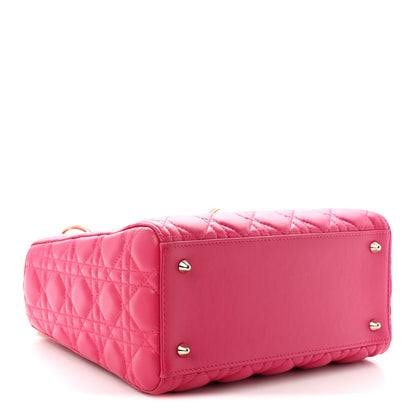 Christian Dior Lambskin Cannage Medium Lady Dior Fuchsia 4 of 11