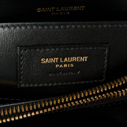 Saint Laurent Calfskin Y Quilted Monogram Small Loulou Chain Satchel Black 7 of 11