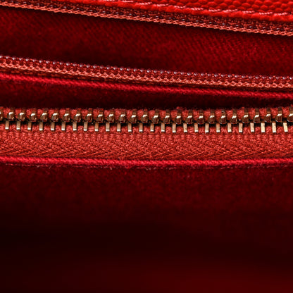 Chanel Caviar Lizard Embossed Quilted Small Coco Handle Flap Red 11 of 11