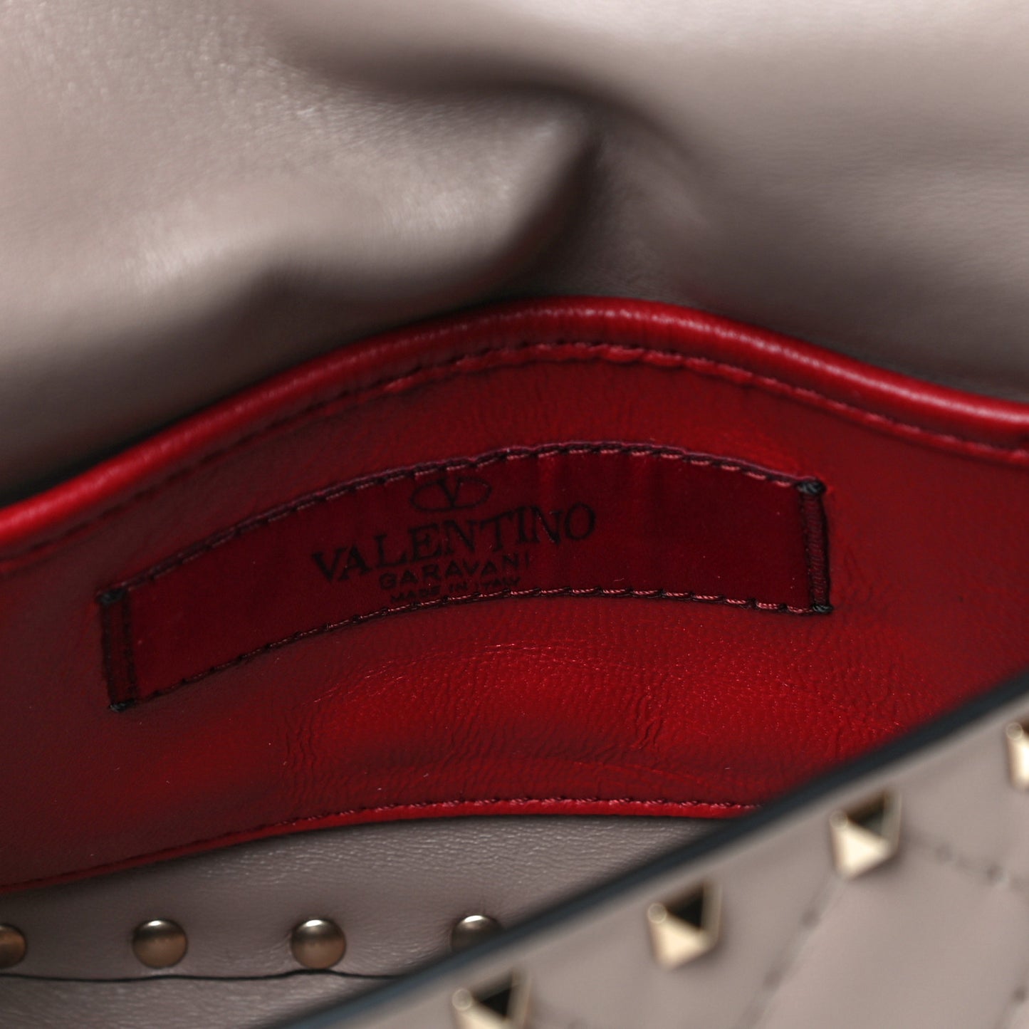 Nappa Small Rockstud Spike Shoulder Bag Poudre
