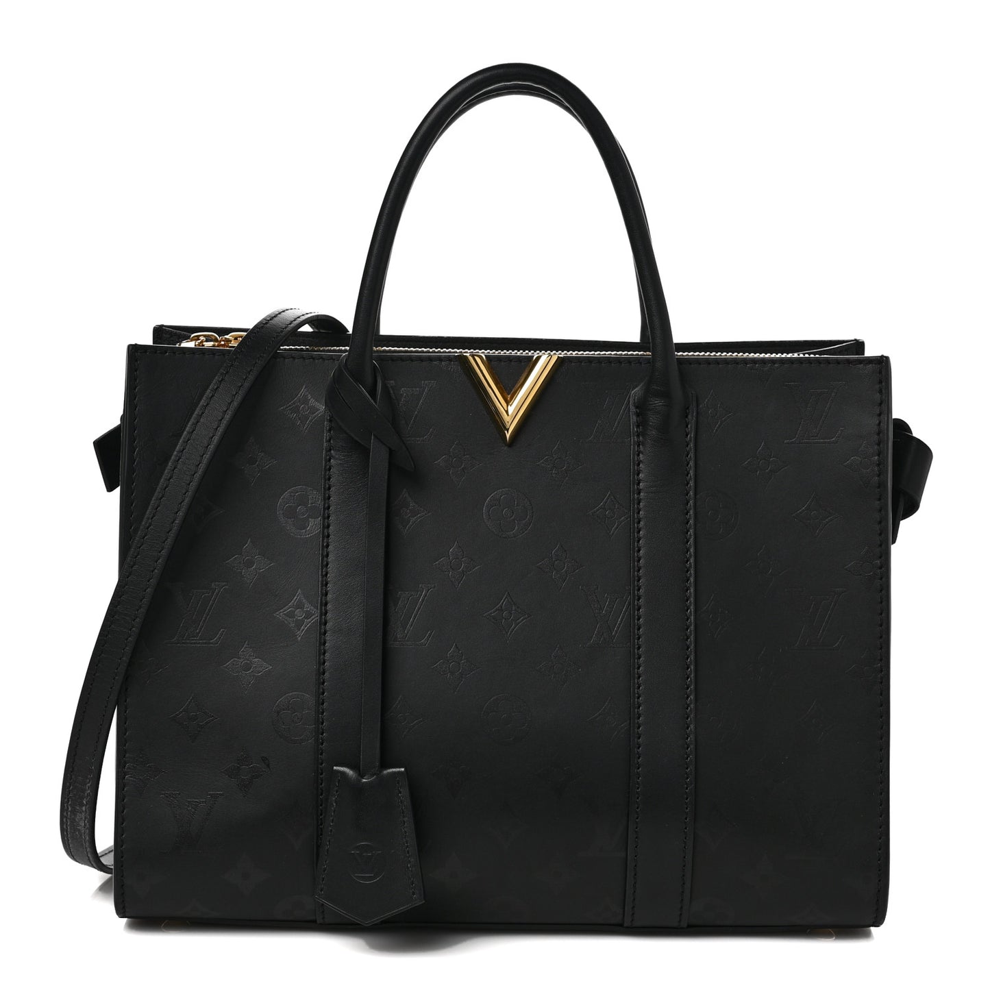 Monogram Cuir Plume Very Tote MM Black