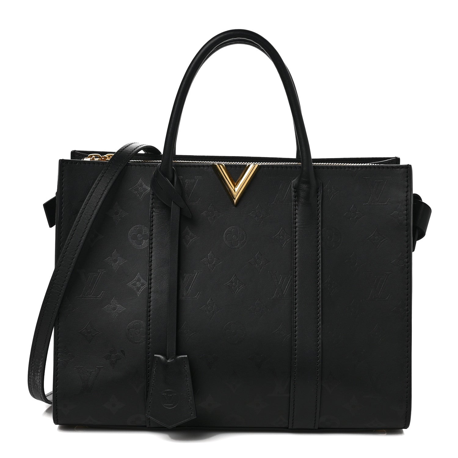 Louis Vuitton Monogram Cuir Plume Very Tote MM Black 1 of 8