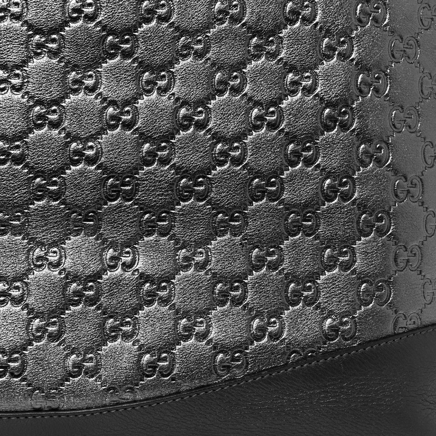 Metallic Guccissima Large Tote Dark Grey