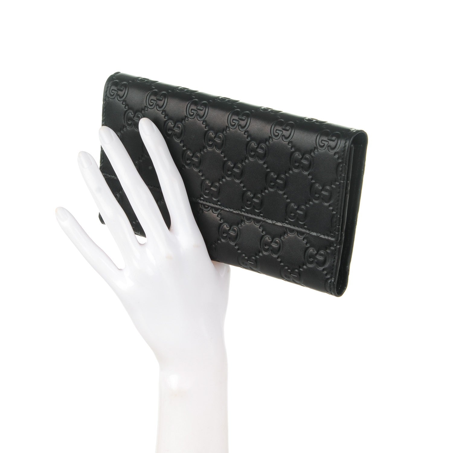 Gucci Guccissima Continental Flap Wallet Black 2 of 7
