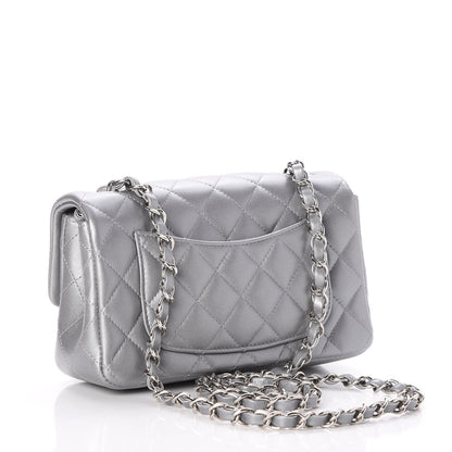 Chanel Metallic Lambskin Quilted Mini Rectangular Flap Silver 3 of 8