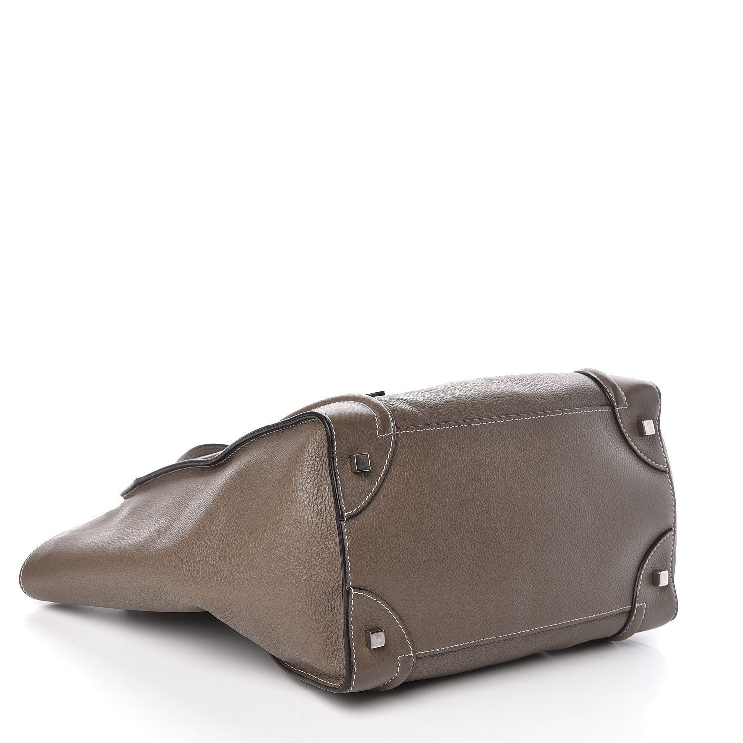 Celine Drummed Calfskin Mini Luggage Souris 4 of 9