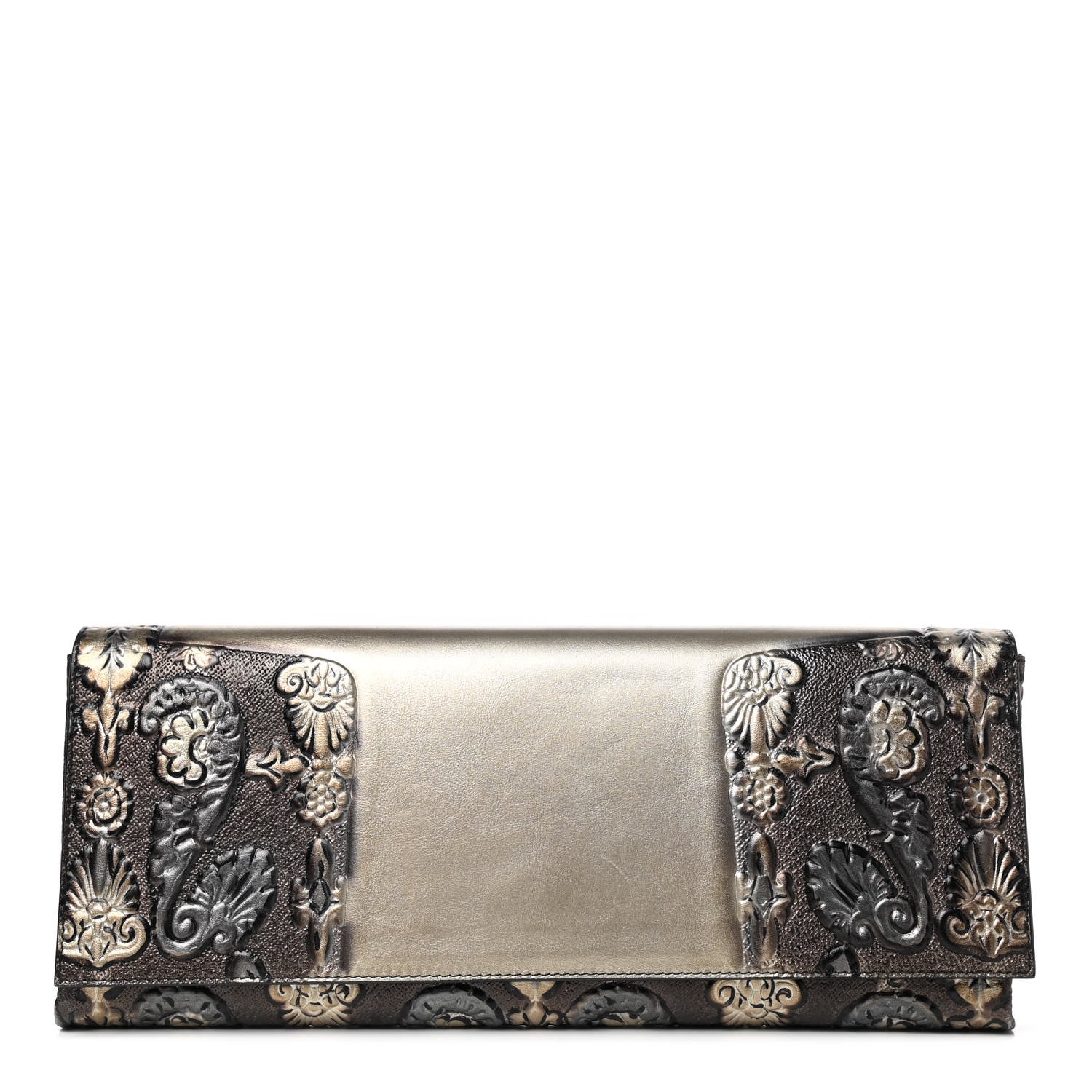 Balenciaga Metallic Calfskin Printed Clutch Multicolor 1 of 10
