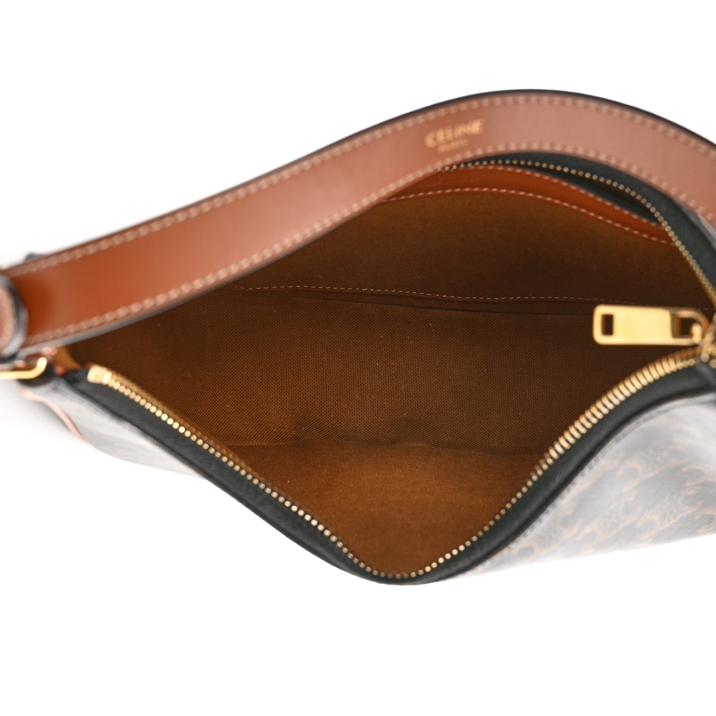 Triomphe Canvas Calfskin Ava Shoulder Bag Tan