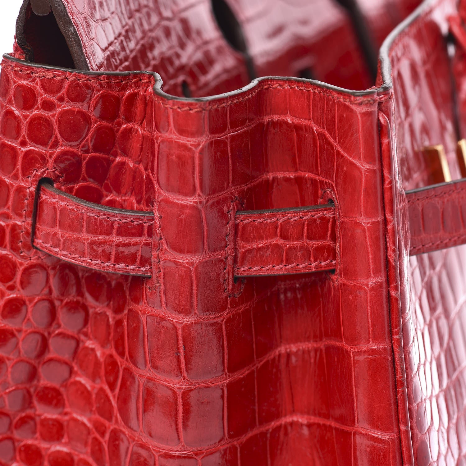Hermes Shiny Porosus Crocodile Birkin 35 Braise 24 of 31