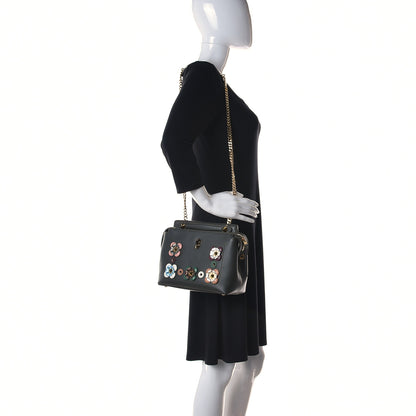 Fendi Vitello Baltico Nappa Flowerland Studded Small Dotcom Click Chain Satchel Verde Prato Multicolor 2 of 12