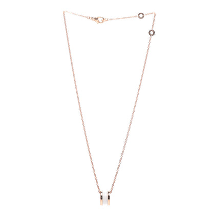 Bulgari 18K Rose Gold White Ceramic B.Zero1 Pendant Necklace 3 of 5
