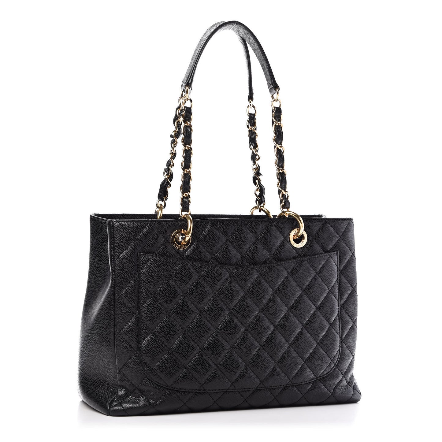 Caviar Quilted Grand Shopping Tote GST Black