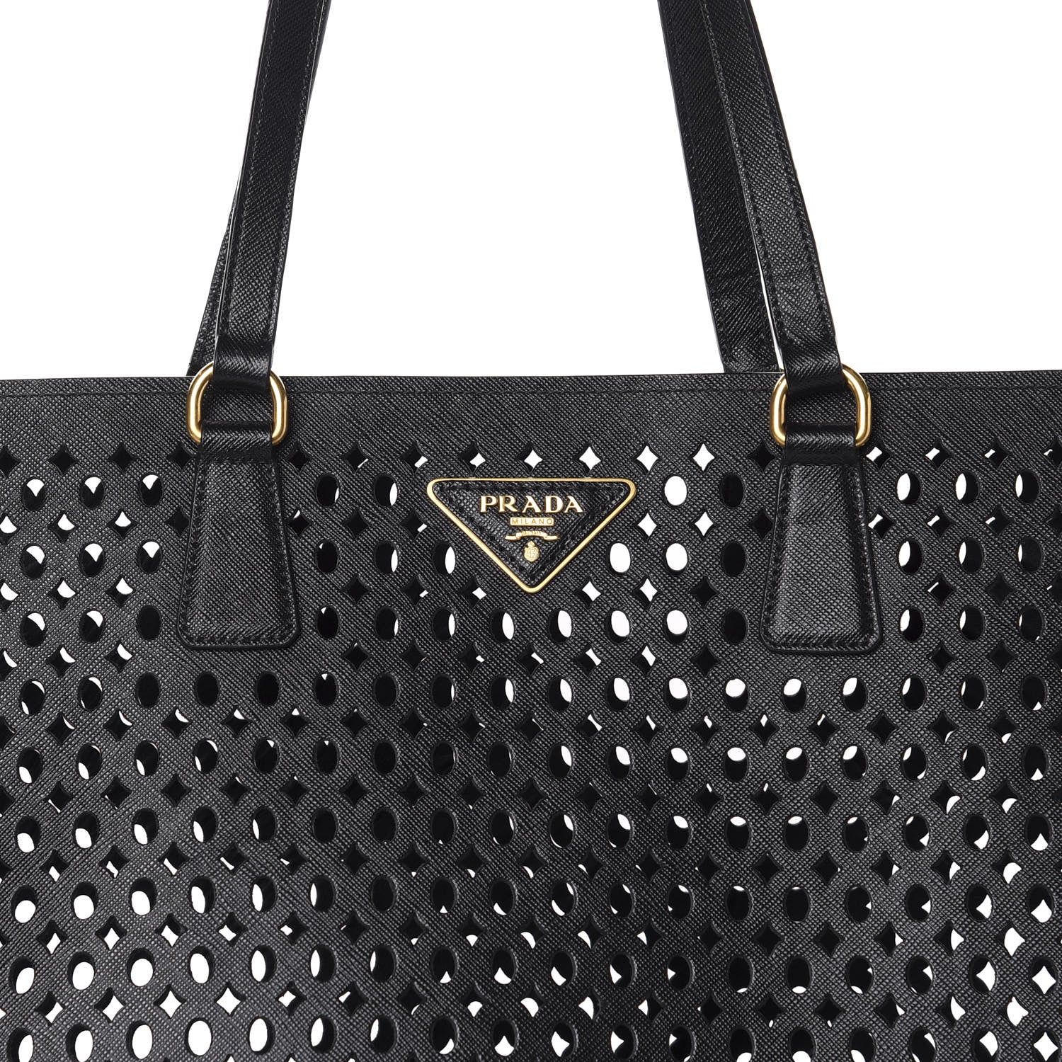 Prada Saffiano Perforated Tote Black 11 of 11
