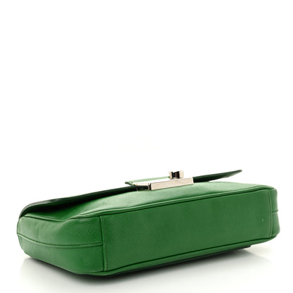 Prada Saffiano Lux Sound Crossbody Bag Green 4 of 13