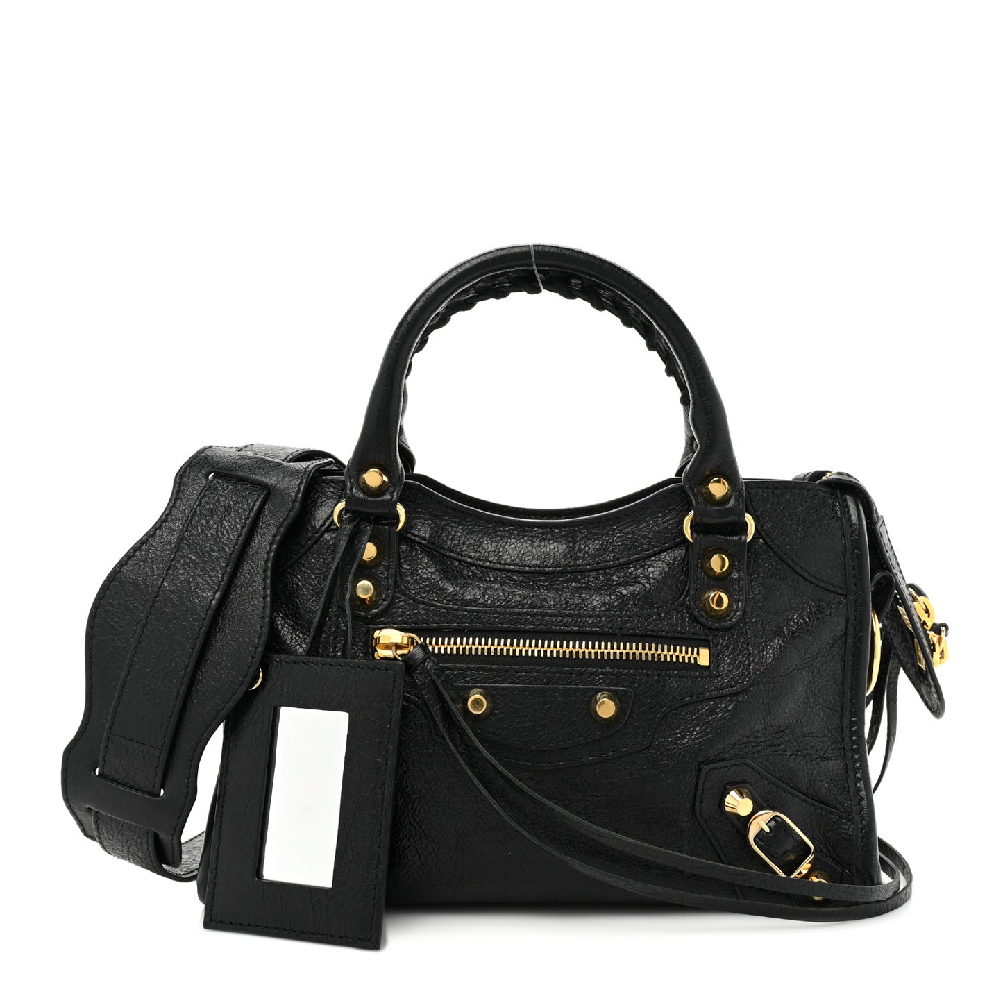Agneau Classic Gold Hardware Mini City Black