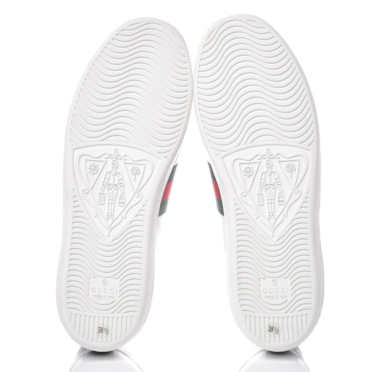 Calfskin Crocodile Web Ace Sneakers 35.8 White Blue
