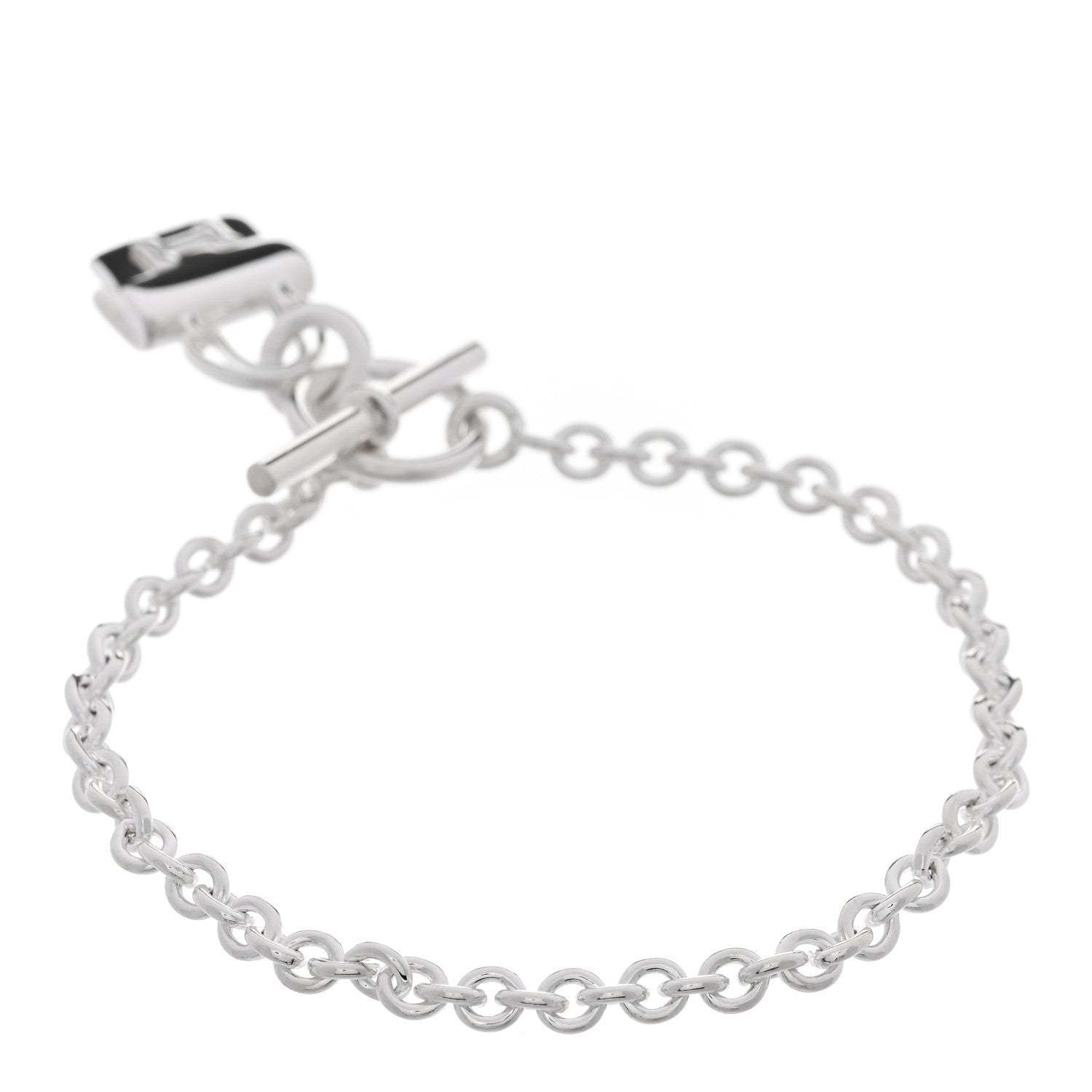 Hermes Sterling Silver Amulettes Constance Bracelet ST 2 of 5