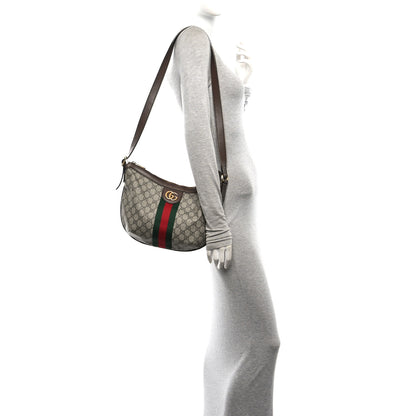 Gucci GG Supreme Monogram Web Small Ophidia Half Moon Hobo Brown 2 of 13