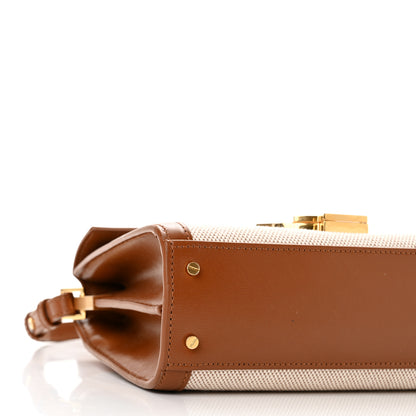 Saint Laurent Canvas Calfskin Mini Classic Monogram Cassandra Top Handle Tan Natural 8 of 10