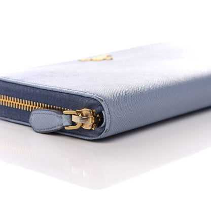 Prada Saffiano Metal Zip Around Wallet Astrale 6 of 9