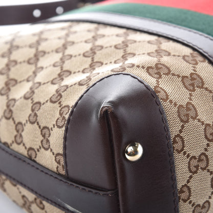 Gucci Monogram Vintage Web Medium Hobo Dark Brown 11 of 12