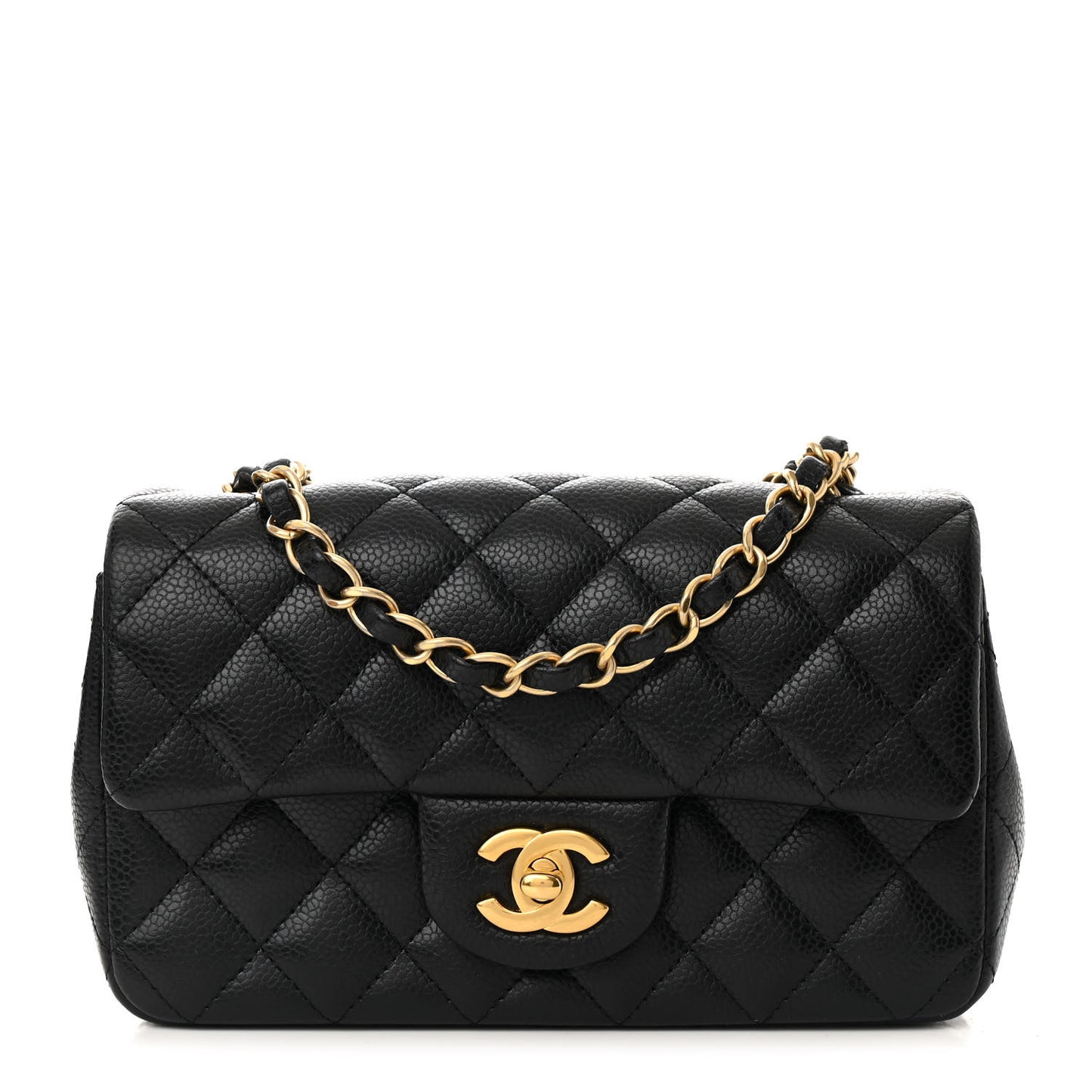 Caviar Quilted Mini Rectangular Flap Black