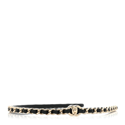 Chanel Metal Lambskin CC Turnlock Chain Headband Gold Black 3 of 6
