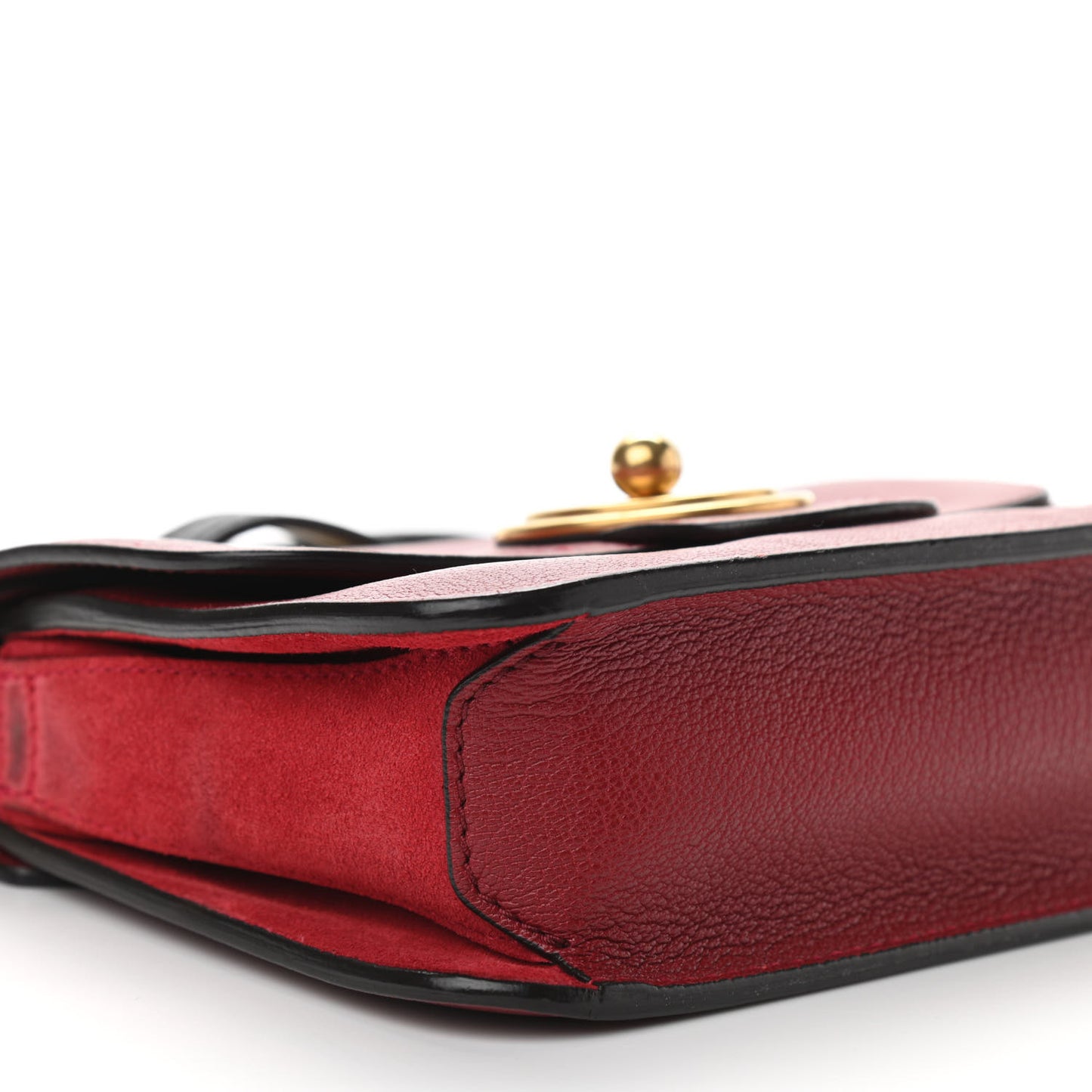 Goatskin Small Mily Shoulder Bag Sienna Red