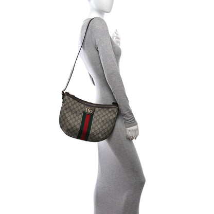 Gucci GG Supreme Monogram Web Small Ophidia Half Moon Hobo Brown 2 of 13