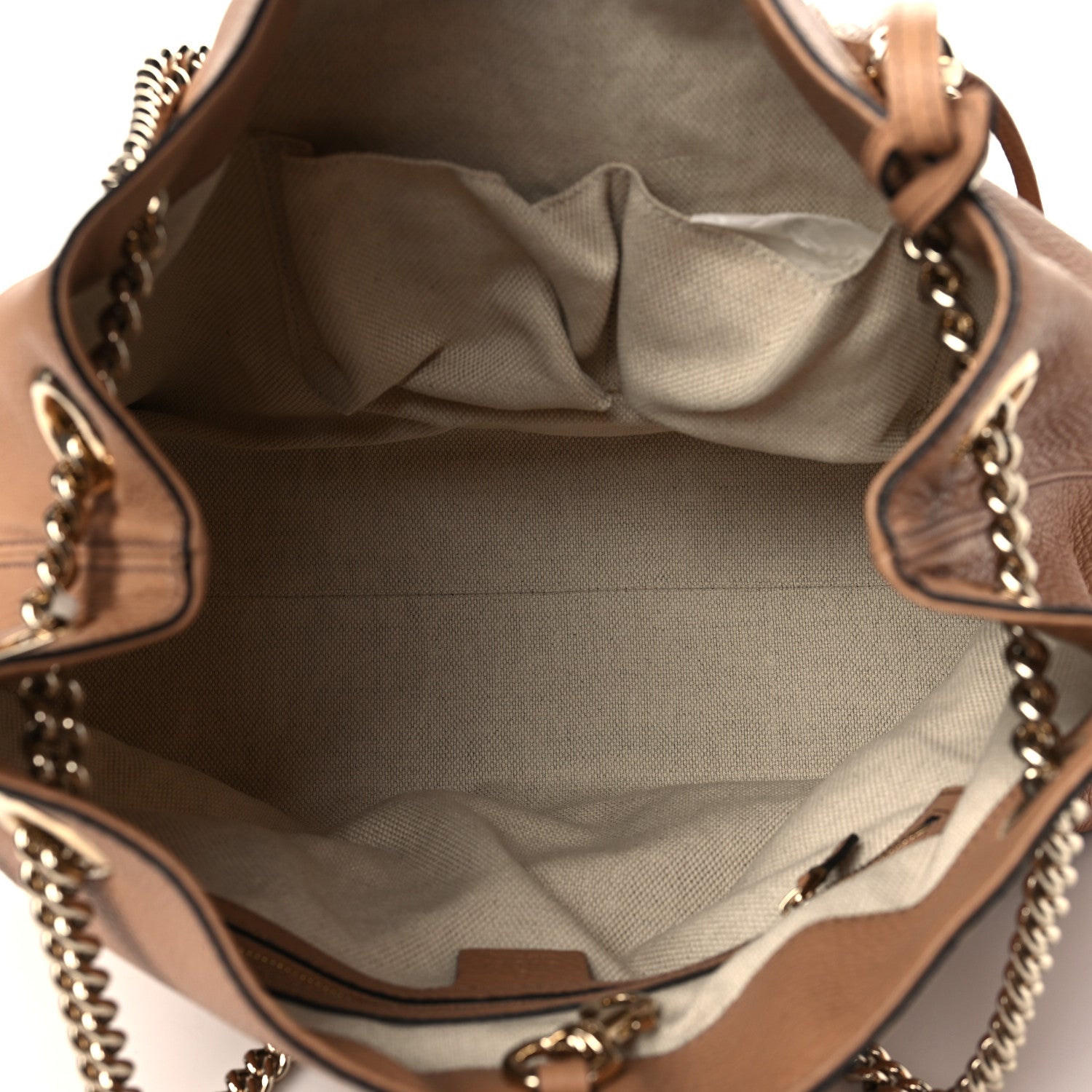 Gucci Pebbled Calfskin Medium Soho Chain Shoulder Bag Camelia 5 of 7