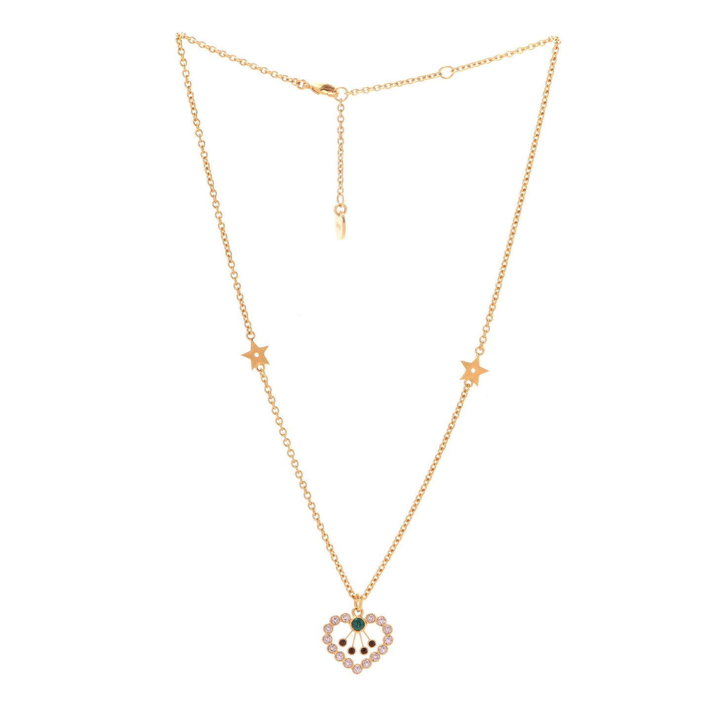 Crystal Heart Necklace Gold