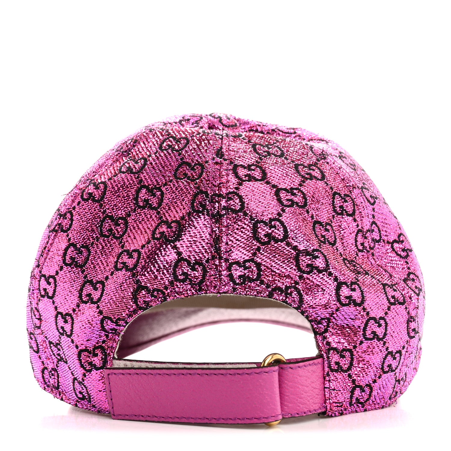 Gucci Silk Blend Jacquard Monogram Santa Barbara Baseball Hat M Fuxia Black 5 of 13