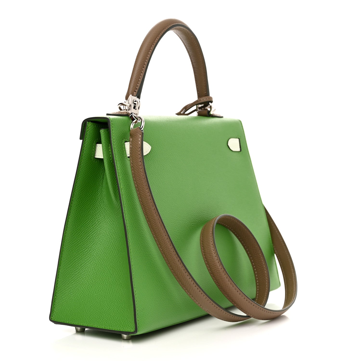 Hermes Epsom Tri-Color Kelly Sellier 25 Vert Yucca Vert Fizz Etoupe 3 of 11