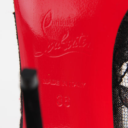 Christian Louboutin Lace Dorissima 100 Pumps 36 Black 5 of 6