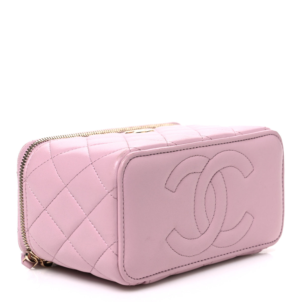 Chanel Lambskin Quilted Small Top Handle Vanity Case With Chain Light Pink 4 of 12