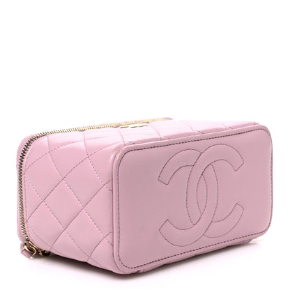 Chanel Lambskin Quilted Small Top Handle Vanity Case With Chain Light Pink 4 of 12