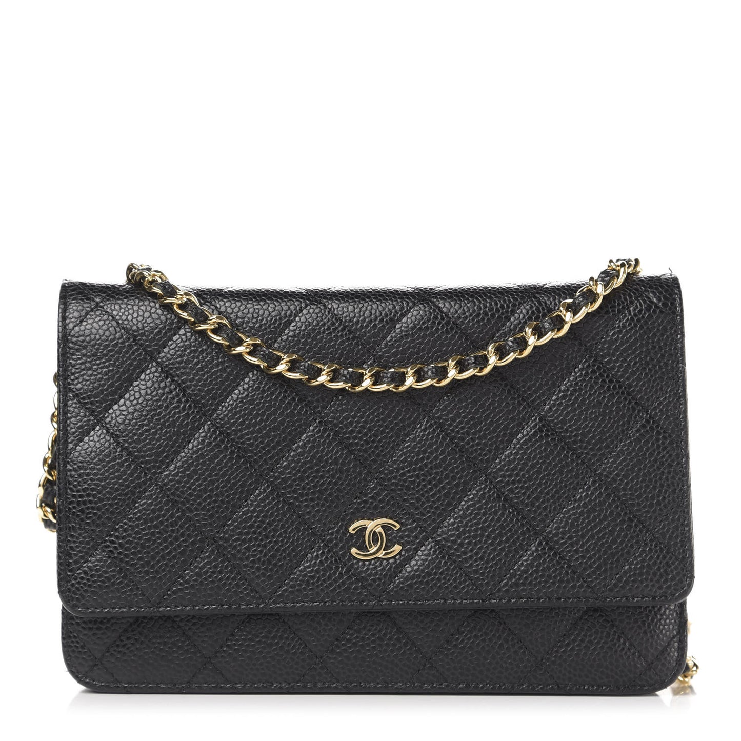 Caviar Quilted Wallet On Chain WOC Black