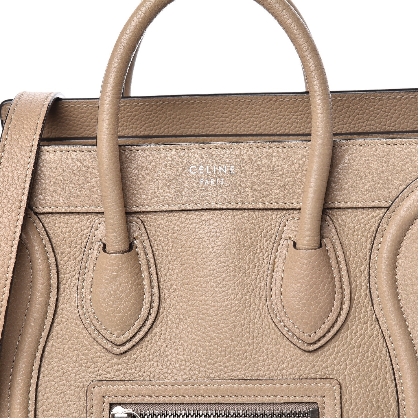 Drummed Calfskin Nano Luggage Dune