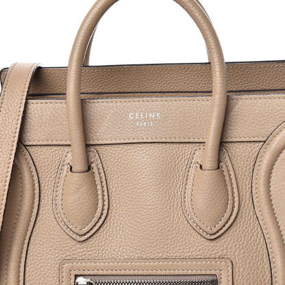 Celine Drummed Calfskin Nano Luggage Dune 8 of 15