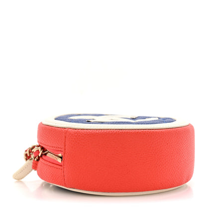 Chanel Caviar Quilted Round Filigree Crossbody Blue White Red 4 of 10