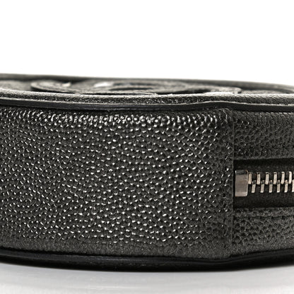 Chanel Metallic Caviar Quilted Filigree Zip Around Classic Coin Purse Dark Silver 9 of 10