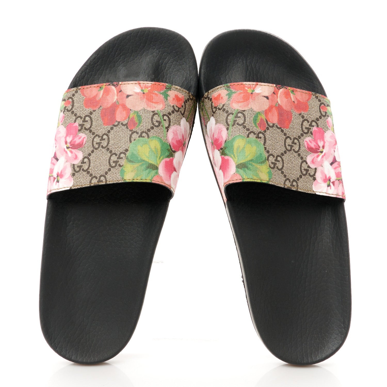 Gucci GG Supreme Monogram Blooms Slide Sandals 40 Beige Multicolor 2 of 10