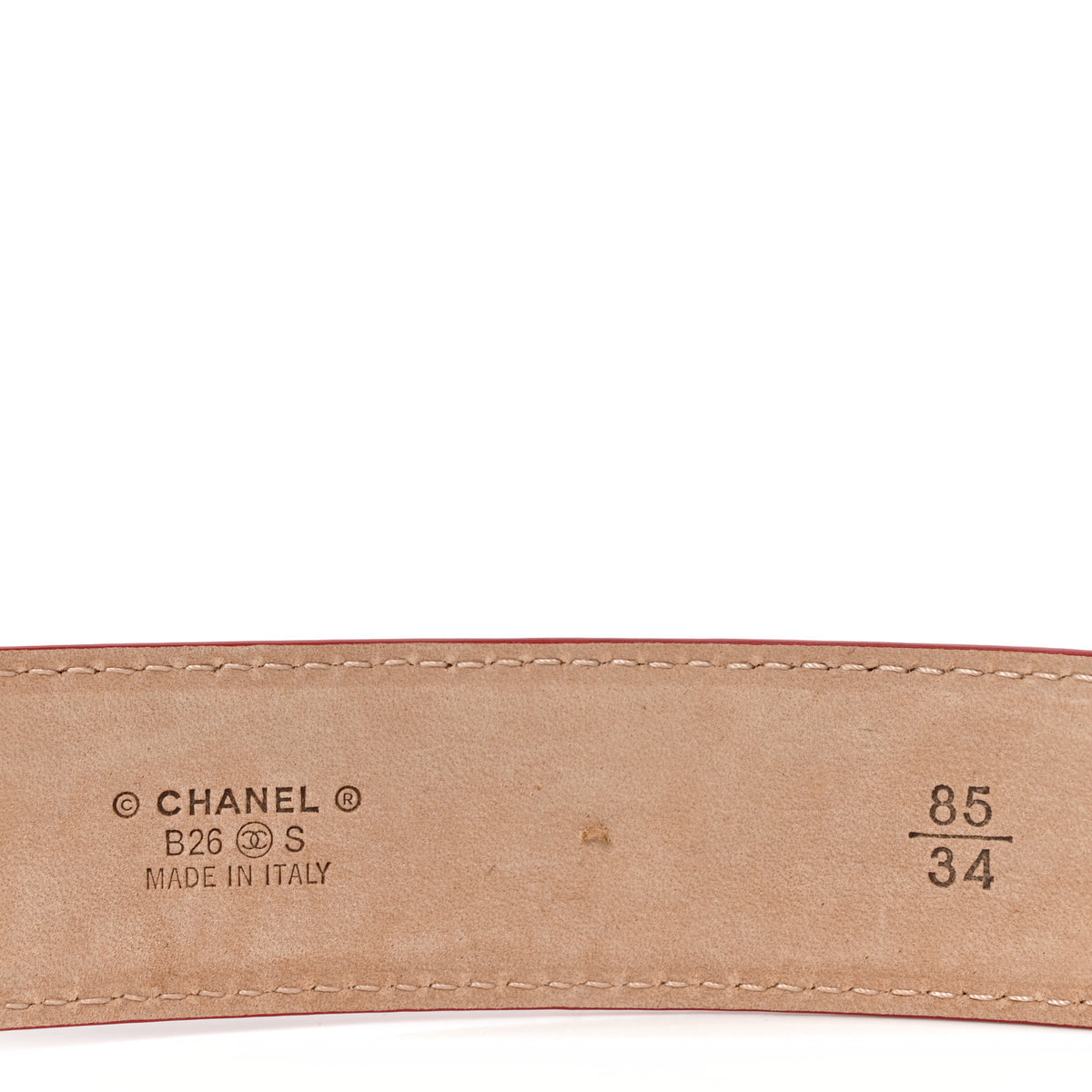 Crocodile Embossed Calfskin Belt 85 34  Red Gold