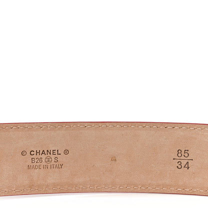 Chanel Crocodile Embossed Calfskin Belt 85 34  Red Gold 5 of 6