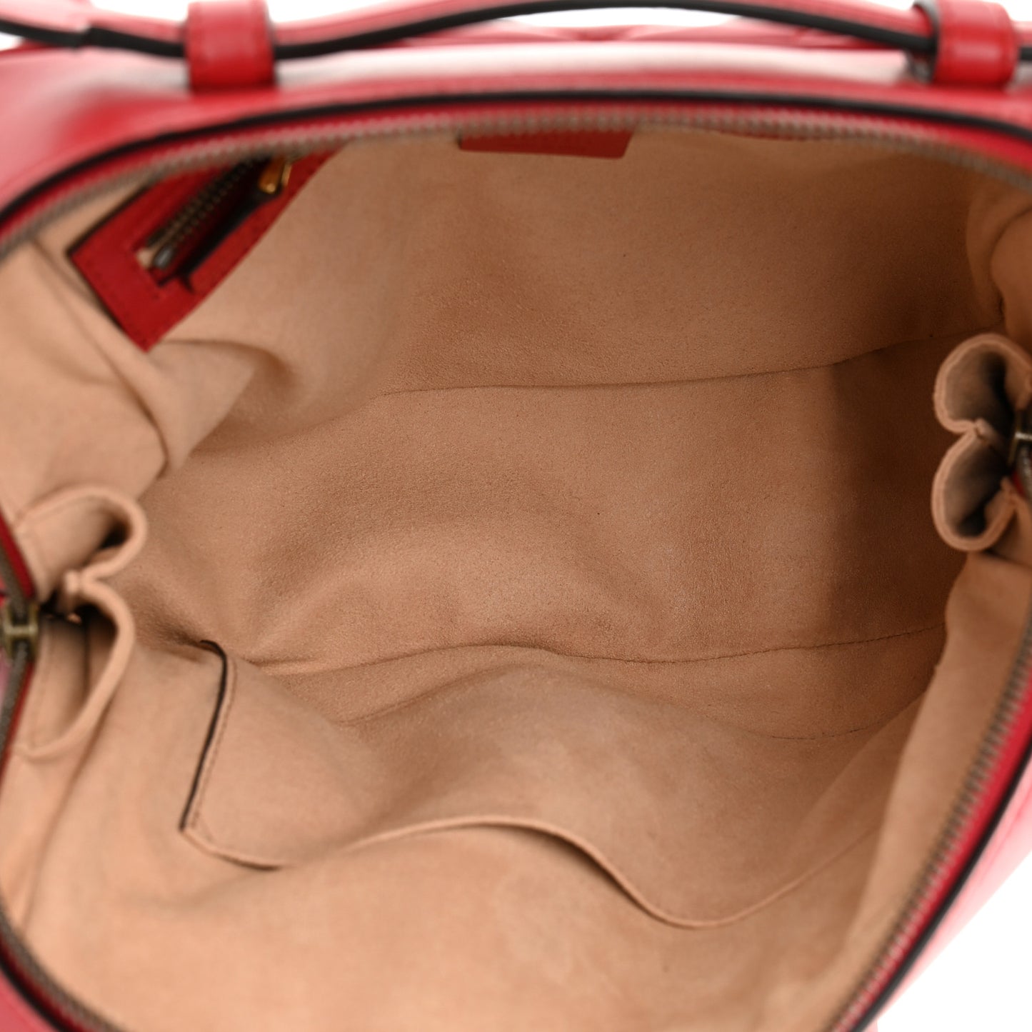 Calfskin Matelasse Sylvie Web Small GG Marmont Top Handle Shoulder Bag Hibiscus Red