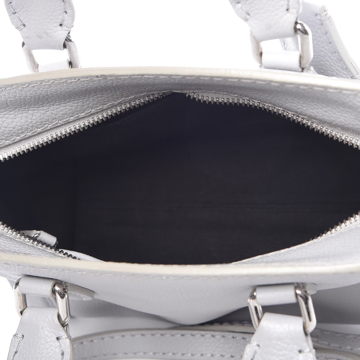Pebbled Calfskin Mini Padlock Tote Gray