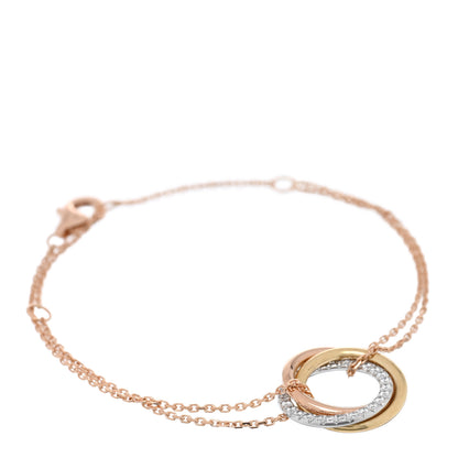 Cartier 18K Pink Yellow White Gold Diamond Trinity Bracelet 1 of 4