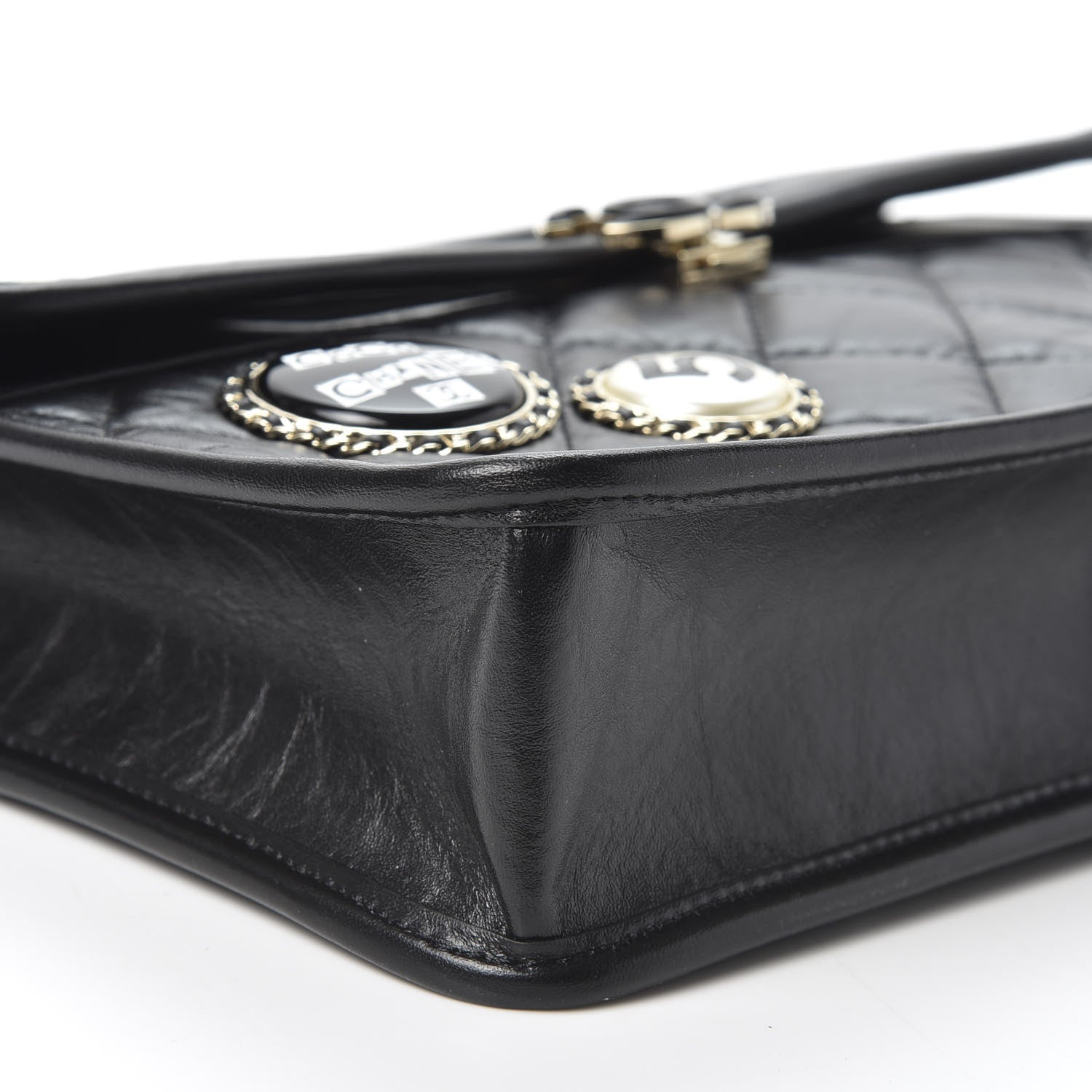 Chanel Aged Calfskin Charms Flap Bag Black 5 of 9