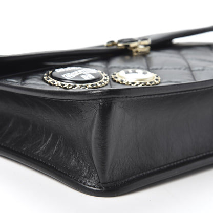 Chanel Aged Calfskin Charms Flap Bag Black 5 of 9