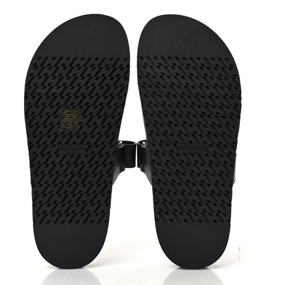 Hermes Calfskin Womens Chypre Sandals 40.5 Black 5 of 10